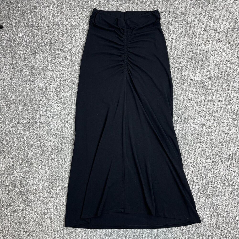 Bobi Skirt Womens Small Black Shirred Maxi Jersey Stretch High Waist Capsule